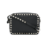 VALENTINO WOMANS ROCKSTUD TEXTURED LEATHER BAG IN BLACK
