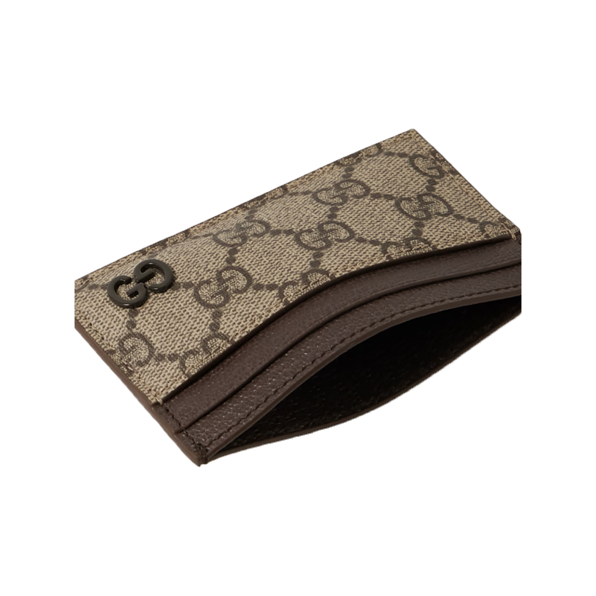 GUCCI GG SUPREME MONOGRAM PEBBLE GRAIN CARDHOLDER IN BEIGE