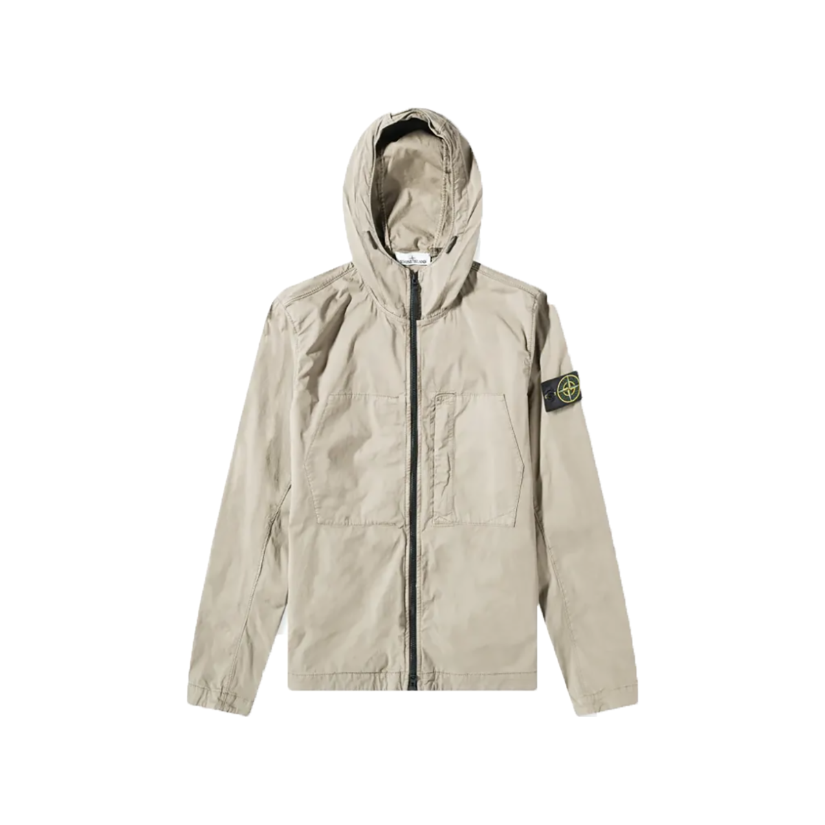 STONE ISLAND SUPIMA COTTON STRETCH HOODED JACKET IN BEIGE