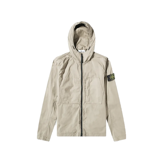STONE ISLAND SUPIMA COTTON STRETCH HOODED JACKET IN BEIGE