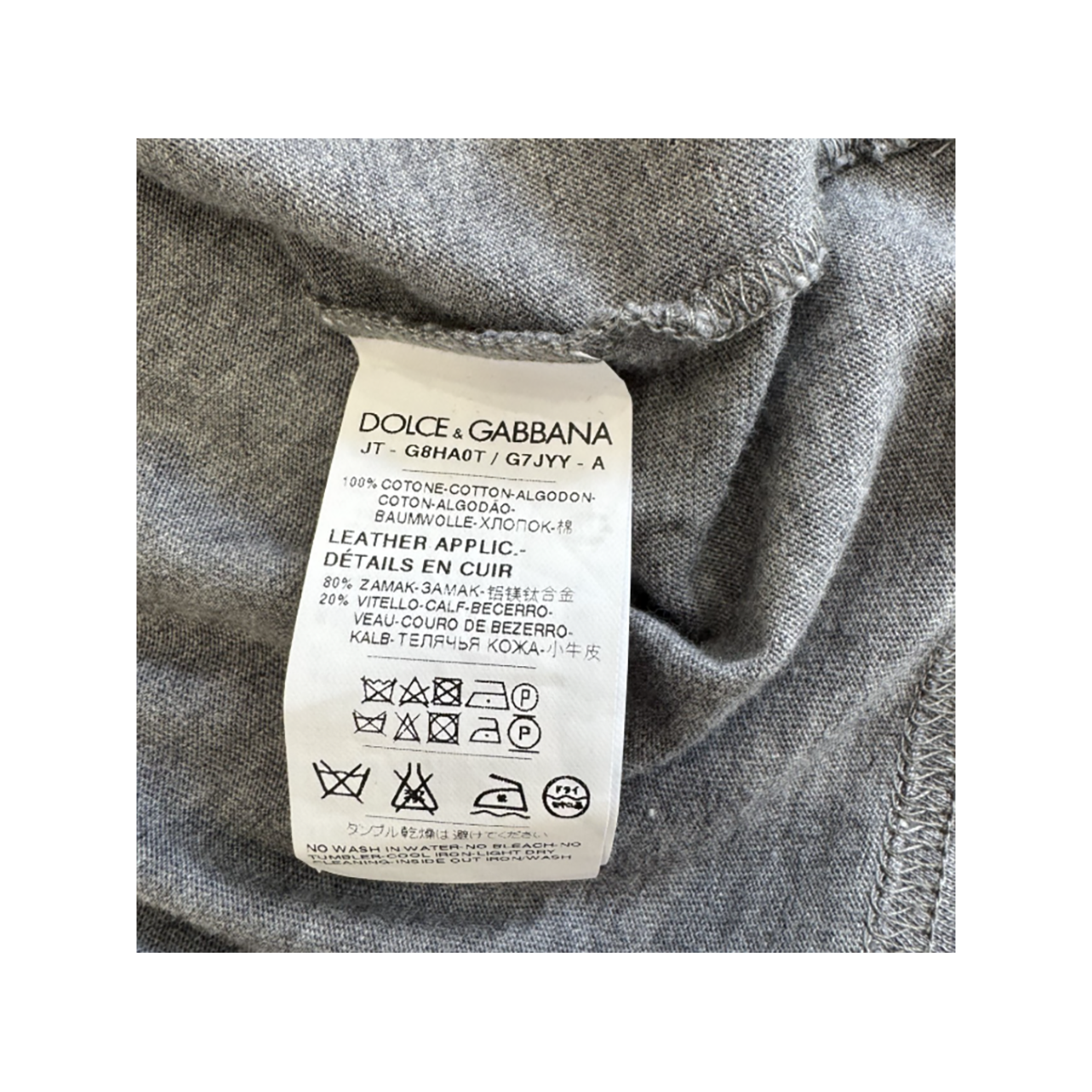 PRELOVED DOLCE & GABBANA V-NECK T-SHIRT IN GRAY