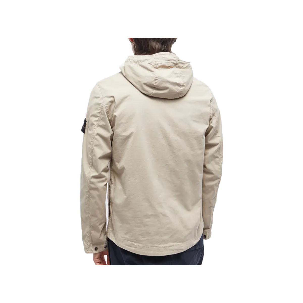STONE ISLAND SUPIMA COTTON STRETCH HOODED JACKET IN BEIGE