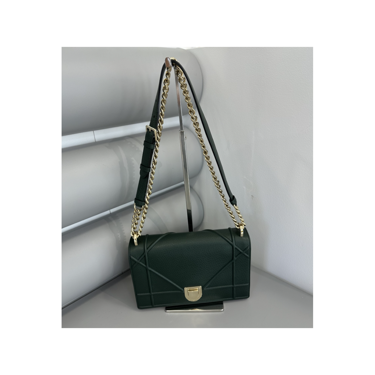 PRELOVED DIOR TAURILLON LEATHER BAG IN HUNTER GREEN