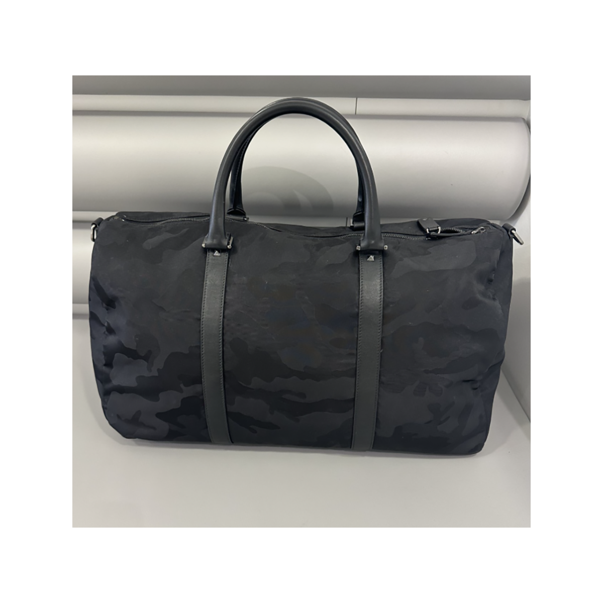 PRELOVED VALENTINO CAMO DUFFLE BAG IN BLACK