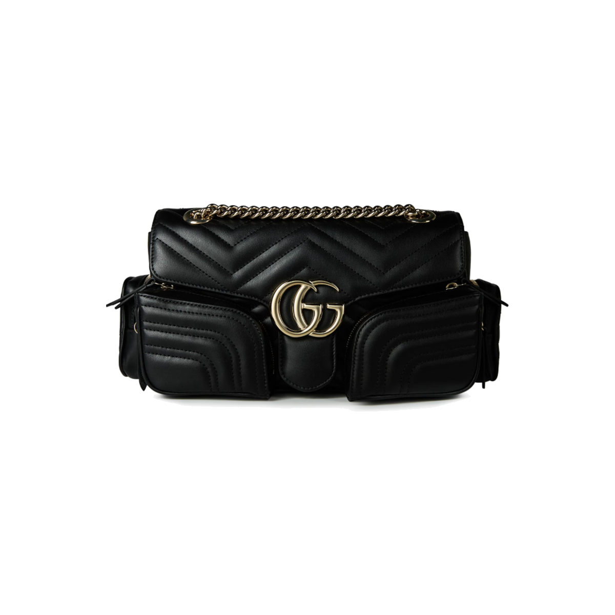 GUCCI SMALL GG MARMONT SHOULDER BAG IN BLACK