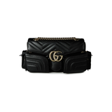 GUCCI SMALL GG MARMONT SHOULDER BAG IN BLACK