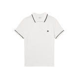 CELINE HOMME SLIM-FIT LOGO EMBROIDERED COTTON POLO SHIRT IN WHITE