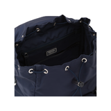PRADA RE-NYLON AND SAFFIANO LEATHER BACKPACK IN NAVY