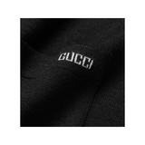 GUCCI LOGO-INTARSIA WOOL-BLEND POLO IN BLACK