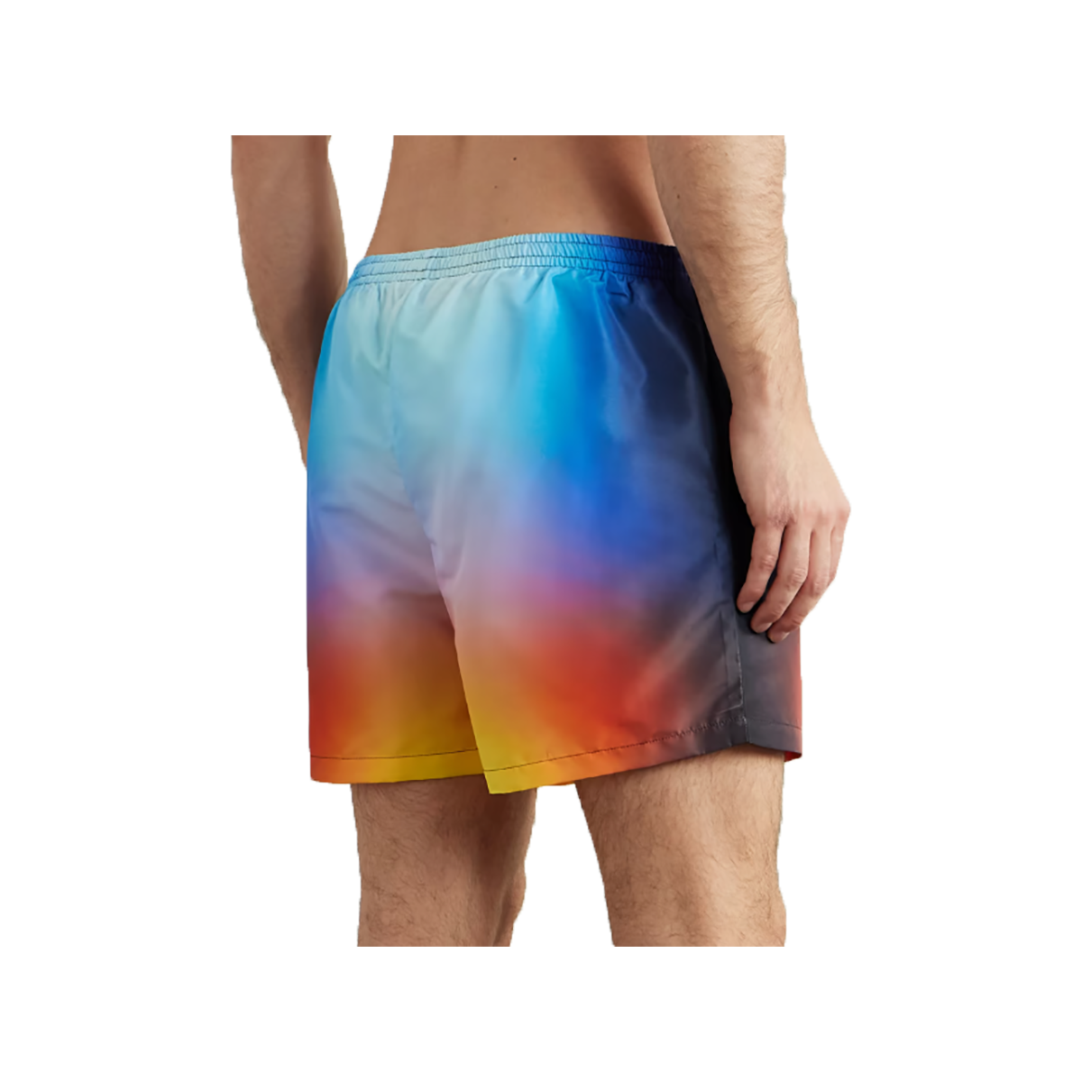 CASABLANCA STRAIGHT-LEG DEGRADE LOGO SWIM SHORTS