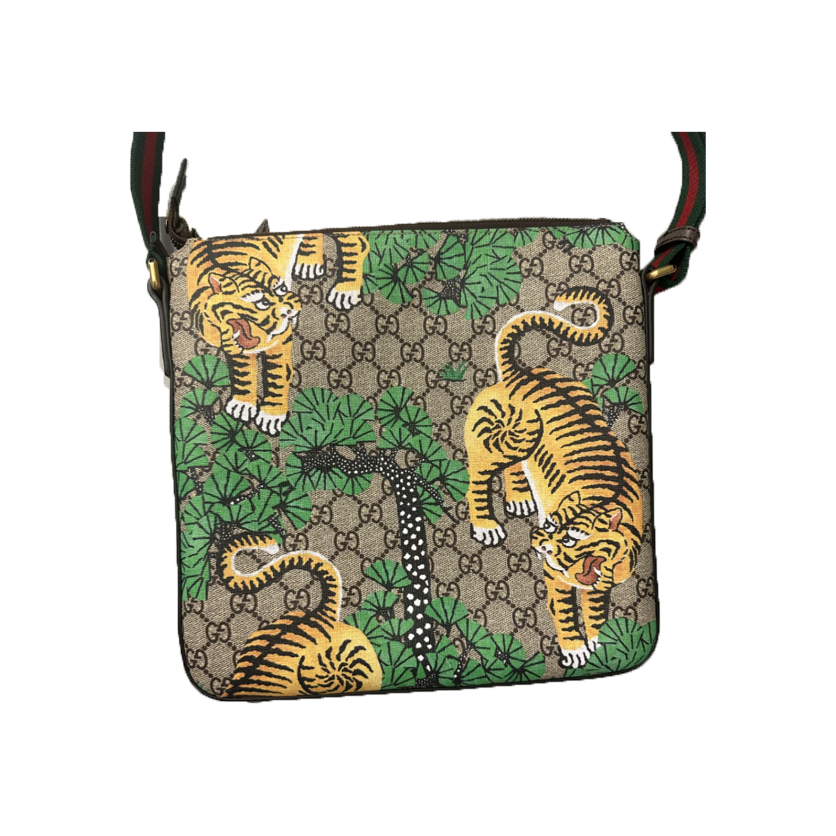 PRELOVED GUCCI FLAT MESSENGER BENGAL GG SUPREME BAG