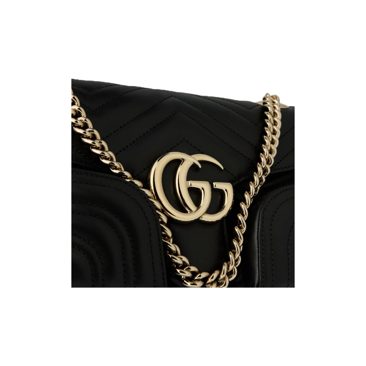 GUCCI SMALL GG MARMONT SHOULDER BAG IN BLACK