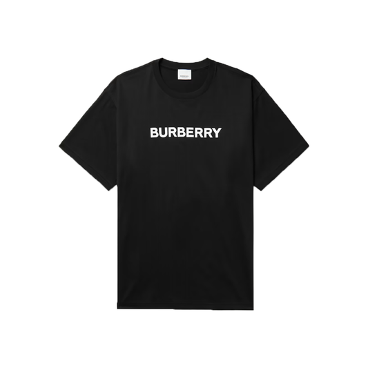 BURBERRY OVERSIZED LOGO-PRINT COTTON T-SHIRT IN BLACK