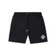 CASABLANCA STRAIGHT-LEG EMBELLISHED COTTON SHORTS IN BLACK