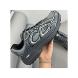 DIOR B30 TECHNICAL MESH & FABRIC BRILLIANT-FINISH TRAINERS IN LIGHT GREY