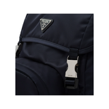 PRADA RE-NYLON AND SAFFIANO LEATHER BACKPACK IN NAVY