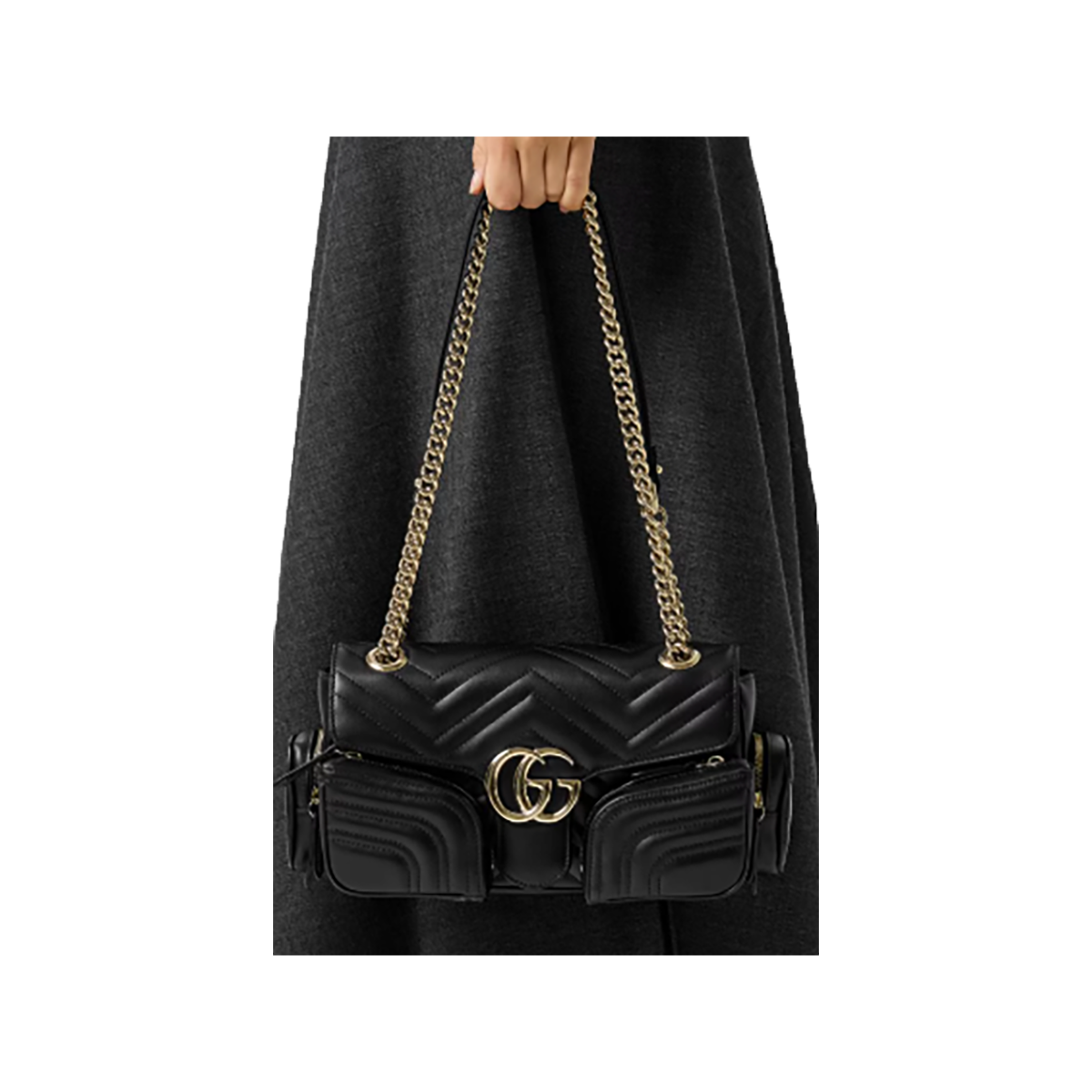 GUCCI SMALL GG MARMONT SHOULDER BAG IN BLACK