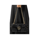 GUCCI SMALL GG MARMONT SHOULDER BAG IN BLACK