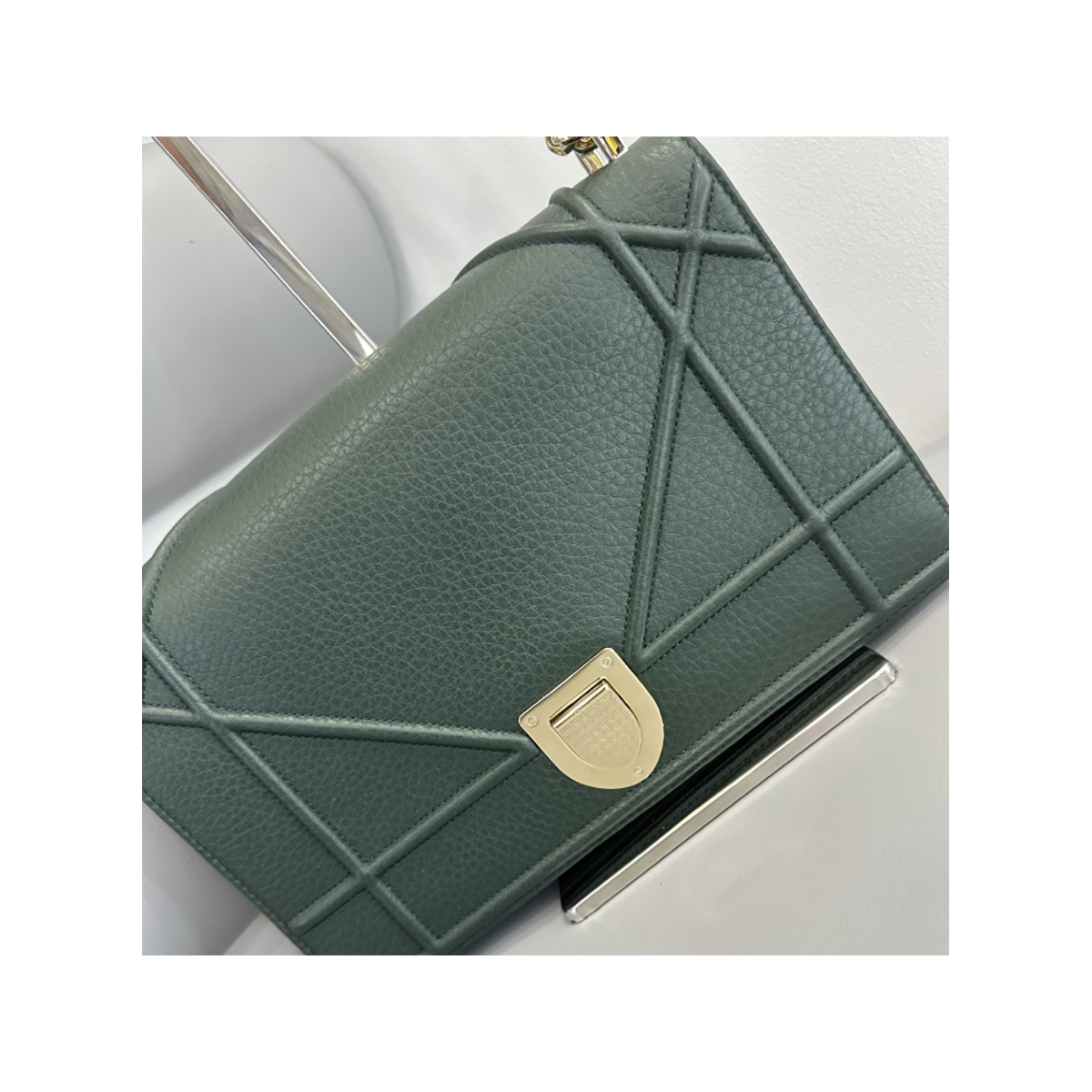 PRELOVED DIOR TAURILLON LEATHER BAG IN HUNTER GREEN