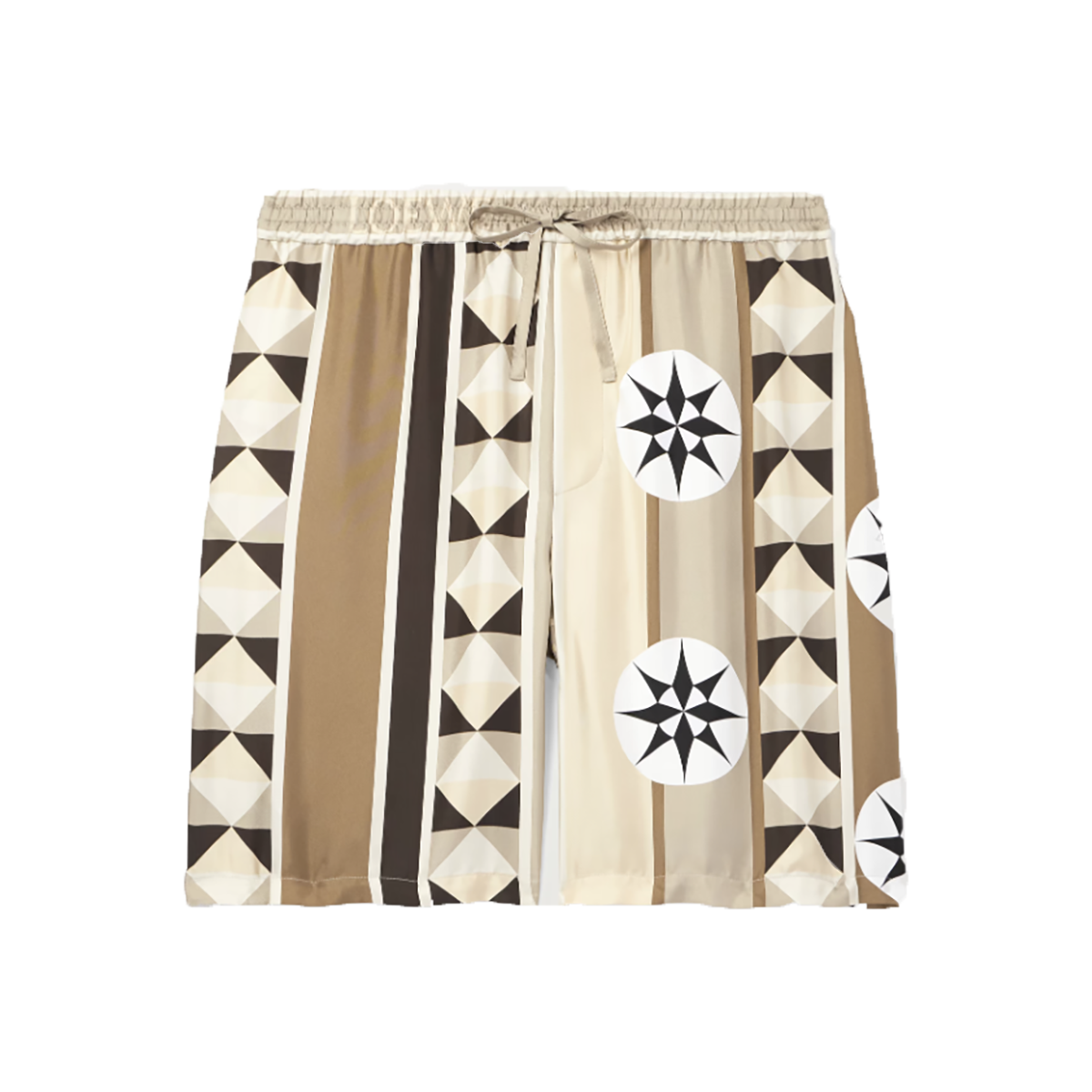 LOEWE IBIZA STRAIGHT-LEG PRINTED SILK DRAWSTRING SHORTS
