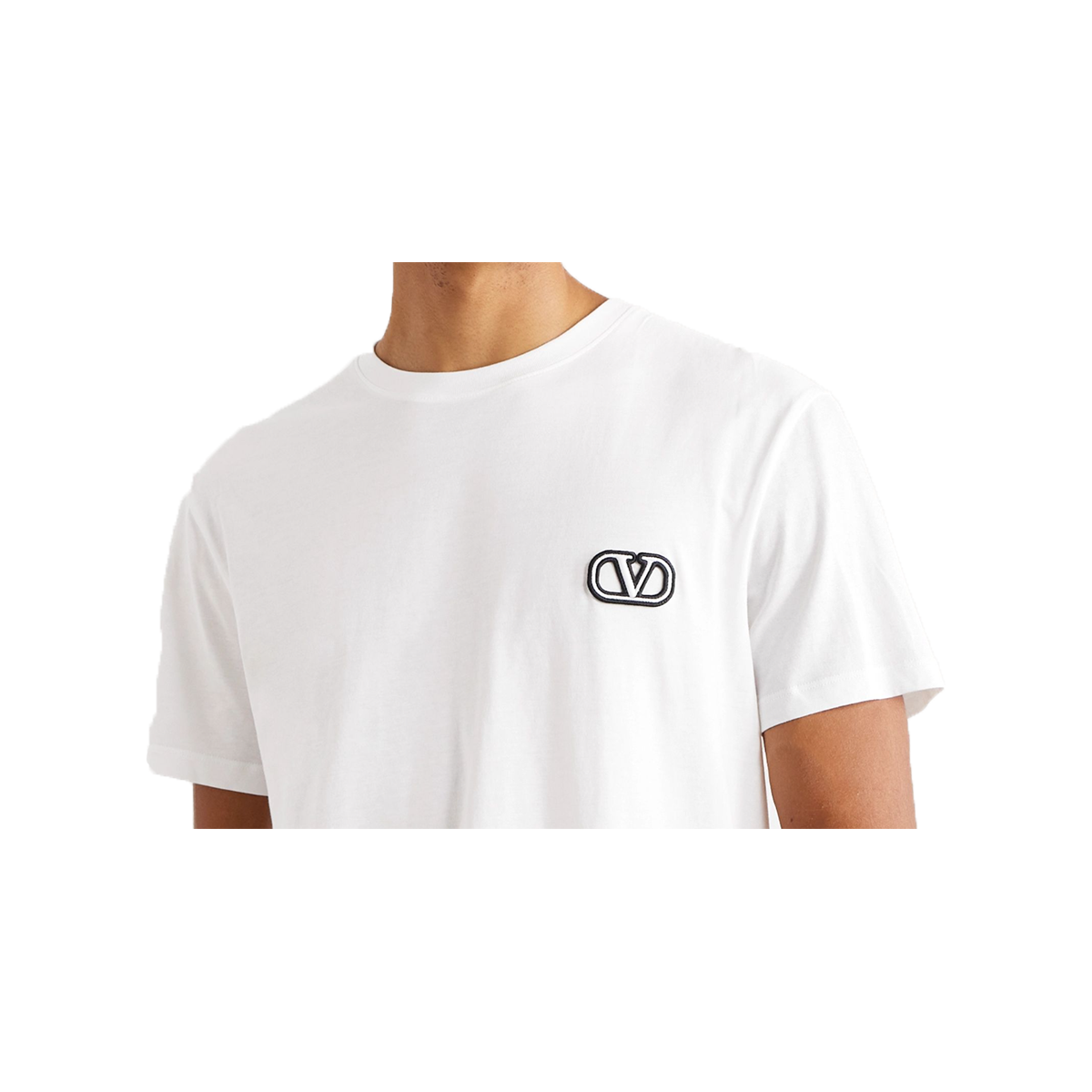 VALENTINO LOGO PATCH T-SHIRT IN WHITE