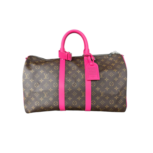 LOUIS VUITTON MONOGRAM KEEPALL 45 IN BROWN AND PINK