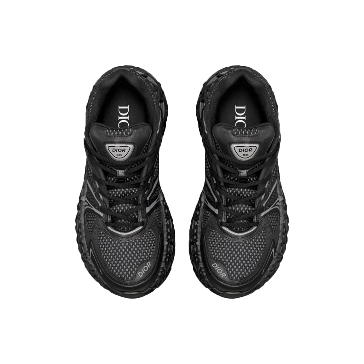 DIOR B35 TECHNICAL FABIC AND MESH TRAINERS IN BLACK