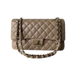 CHANEL IRIDESCENT BEIGE CAVIAR QUILTED MEDIUM FLAP BAGIN BEIGE