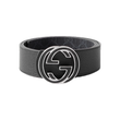 GUCCI 4CM REVERSIBLE MONOGRAM BELT IN BLACK