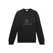 MONCLER LOGO-APPLIQIED COTTON AND CASHMERE BLEND SWEATER IN BLACK