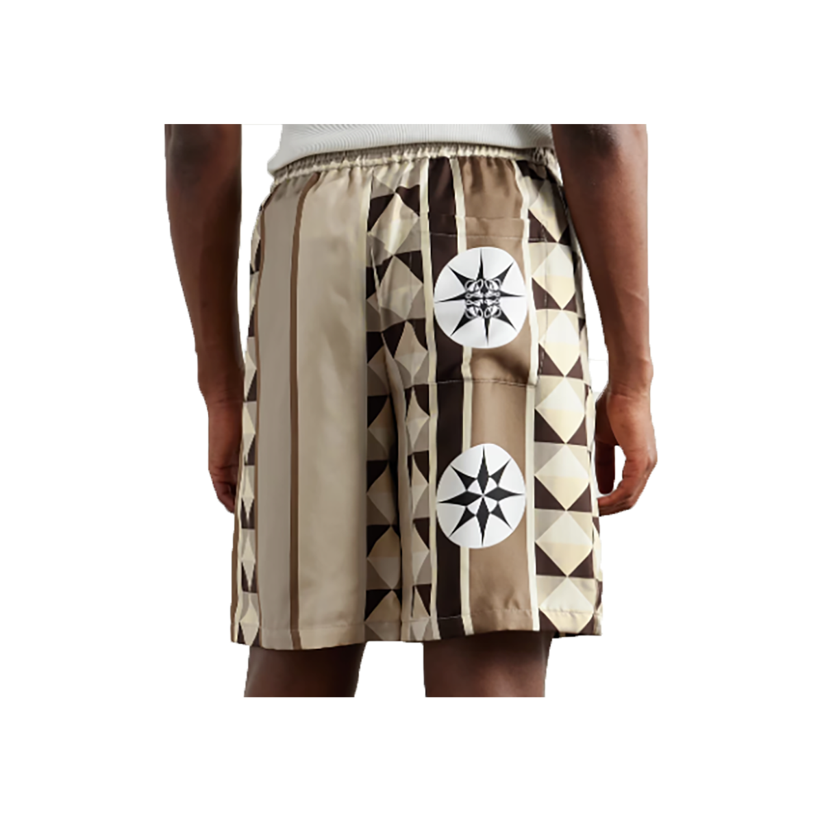 LOEWE IBIZA STRAIGHT-LEG PRINTED SILK DRAWSTRING SHORTS