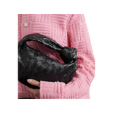BOTTEGA VENETEA JODIE MINI KNOTTED INTRECCIATO LEATHER TOTE IN BLACK