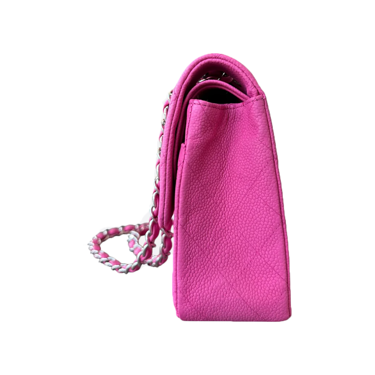 PRELOVED CHANEL CAVIAR QUILTED MEDIUM FLAP BAG IN PINK
