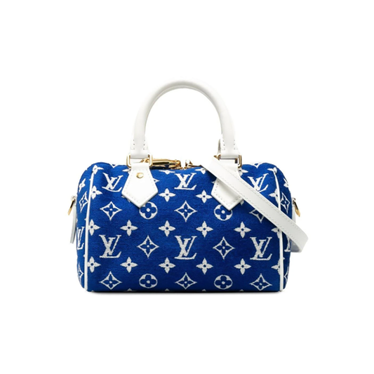 LOUIS VUITTON TENNIS MONOGRAM SPEEDY 20 BAG IN BLUE AND WHITE
