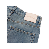 LOEWE STRAIGHT-LEG LOGO EMBROIDERED JEANS IN BLUE