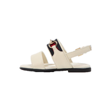JUNIOR GUCCI WEB SANDLES IN CREAM