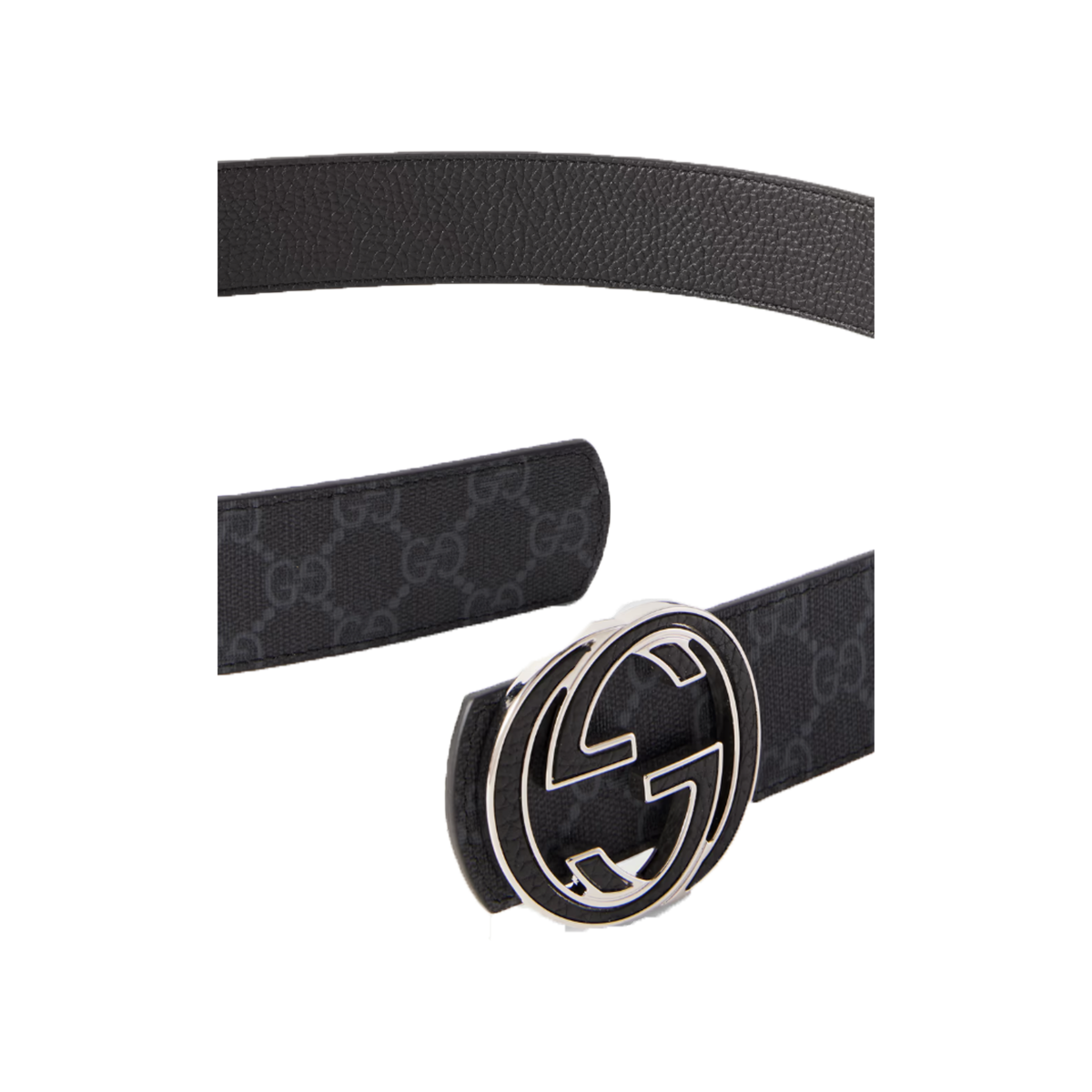 GUCCI 4CM REVERSIBLE MONOGRAM BELT IN BLACK