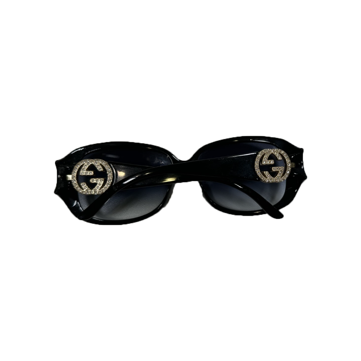 PRELOVED GUCCI GG CRYSTAL INTERLOCKING SUNGLASSES IN BLACK
