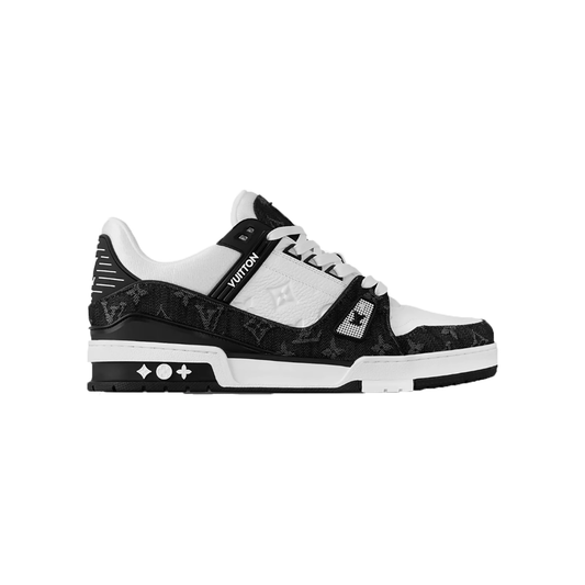 LOUIS VUITTON MONOGRAM DENIM TRAINERS IN BLACK/WHITE