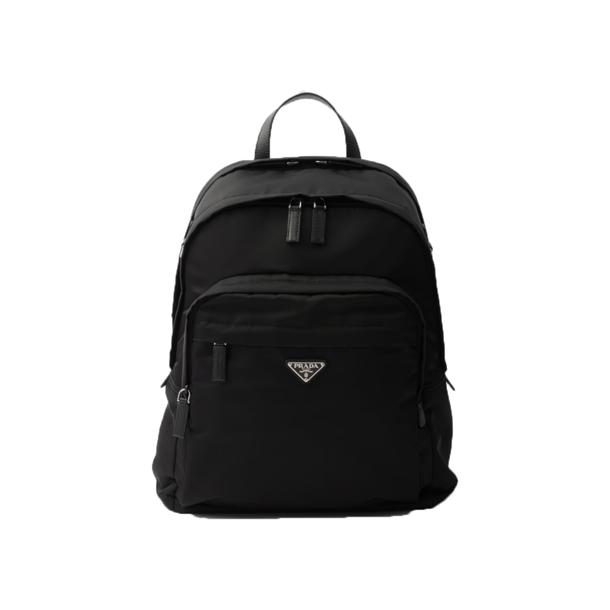 PRADA RE-NYLON AND SAFFIANO LEATHER BACKPACK IN BLACK