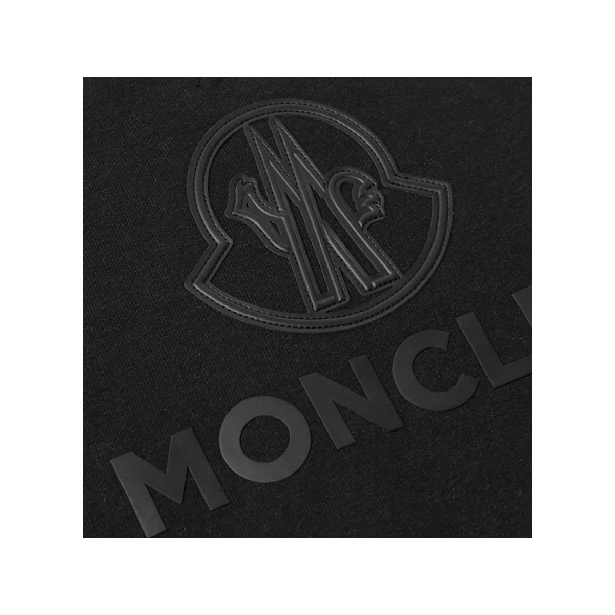 MONCLER LOGO-APPLIQIED COTTON AND CASHMERE BLEND SWEATER IN BLACK