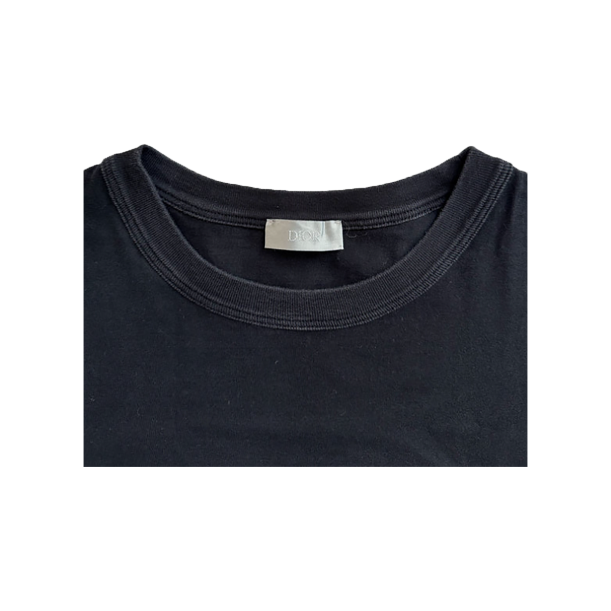 PRELOVED DIOR KENNY SCHARF EMBROIDERED LOGO T-SHIRT IN BLACK/BLUE