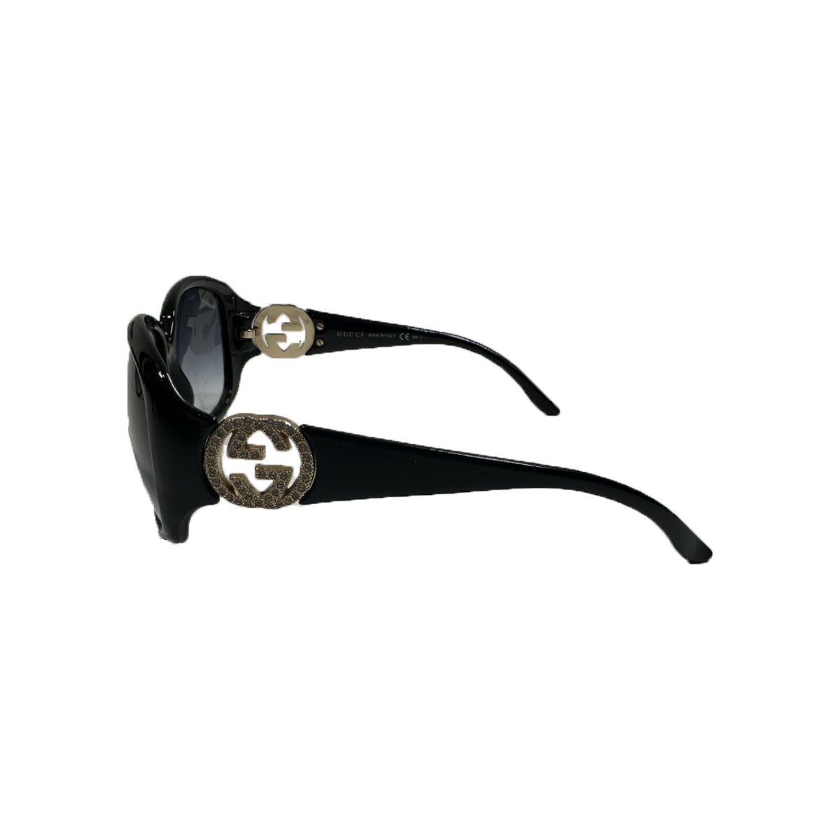 PRELOVED GUCCI GG CRYSTAL INTERLOCKING SUNGLASSES IN BLACK