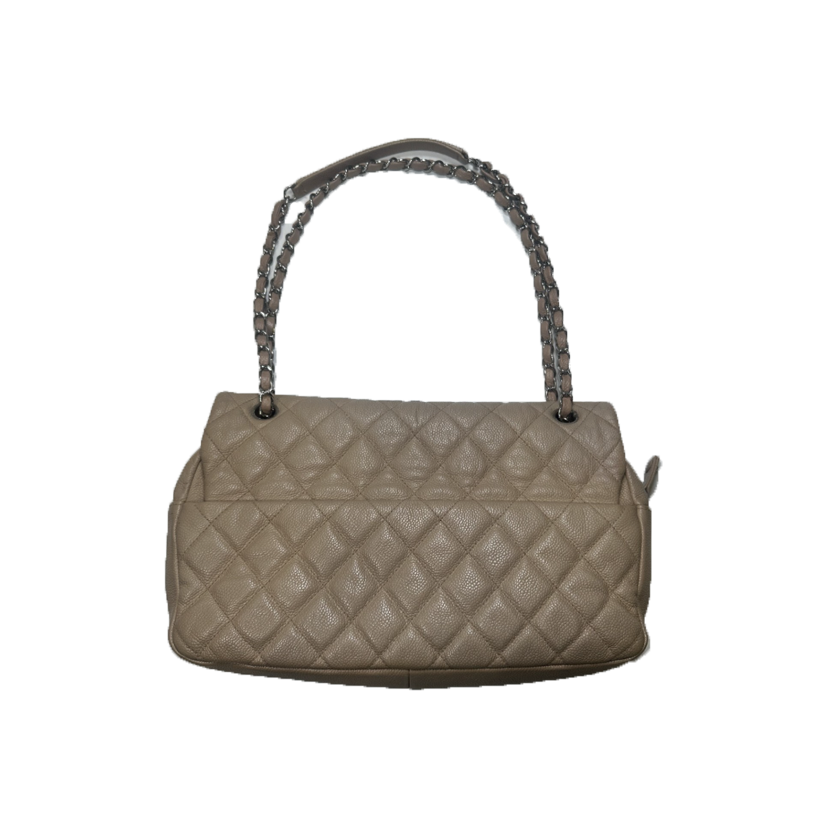 PRELOVED CHANEL JUMBO QUILTED CAVIAR EASY FLAP BAG IN BEIGE