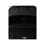 PRADA RE-NYLON AND SAFFIANO LEATHER BACKPACK IN BLACK