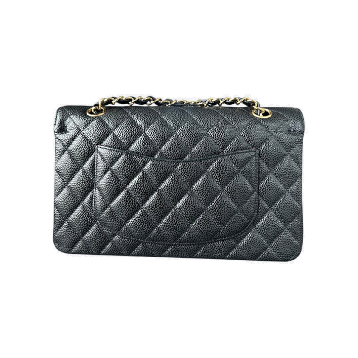 PRELOVED CHANEL CAVIAR QUILTED MEDIUM FLAP BAG IN BLACK
