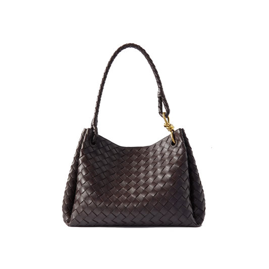 BOTTEGA VENETE PARACHUTE LARGE INTRECCIATO LEATHER SHOULDER BAG