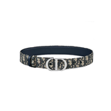 DIOR MONTAIGNE REVERSIBLE BELT IN BLUE/BEIGE