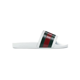 GUCCI PERSUIT TRI COLOUR POOL SLIDES IN WHITE