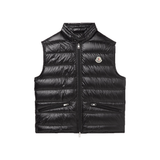 MONCLER GUI SLIM-FIT LOGO PATCH SHELL DOWN GILET N BLACK
